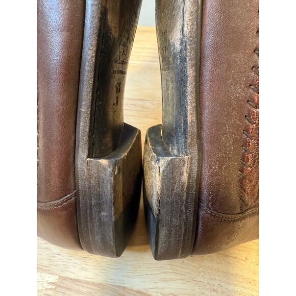 Zelli Made in Italy Brown Leather Slip On Loafers w Tassels Size 8.5 M JL main image 13